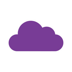 Fototapeta premium Purple cloud icon on white background