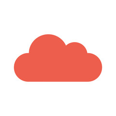 Simple red cloud icon on white background