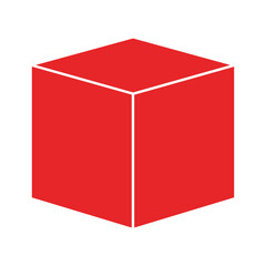 Red cube on white background