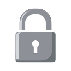 Unlocked gray padlock icon on white background