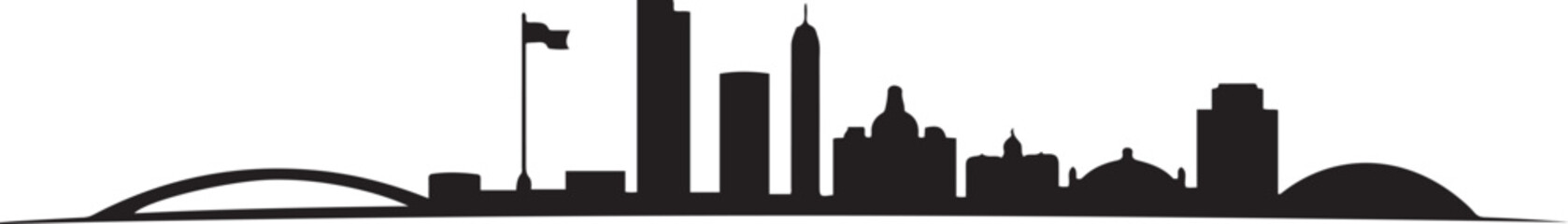 Rosario Skyline Argentina. design Vector black silhouette