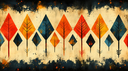 Hand-drawn tribal arrow pattern design