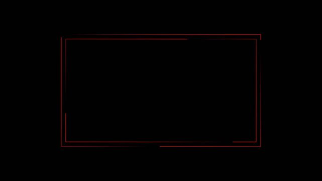 Red neon glowing webcam overlay with smooth gradient frame on transparent background ideal for streaming designs celebrations digital events and modern layouts.
