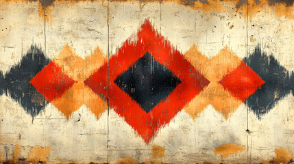 Tribal boho diamond geometric seamless pattern