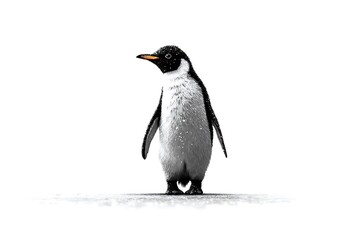 Naklejka premium Minimal black penguin wildlife artwork high resolution photo