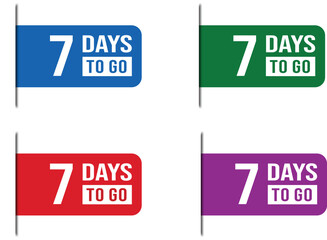 7 Days To Go Countdown Label Vector Set Design