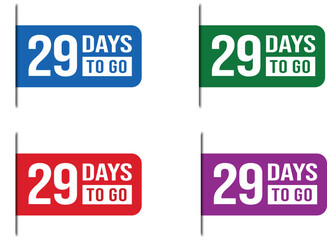 29 Days To Go Countdown Label Vector Set Design