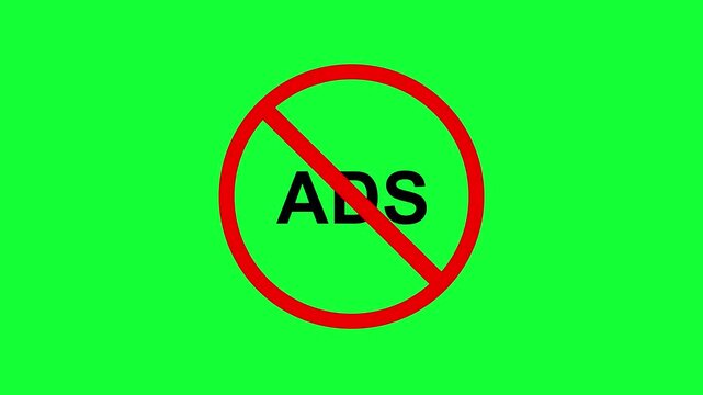 ad free zone promotion icon. ad blocker graphic with crossed out text. ban on commercial ads and popups visualization. no ads allowed symbol with glowing red circle.