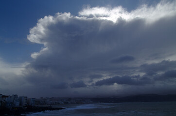 European windstorm Emilia affecting Gran Canaria, Canary Islands