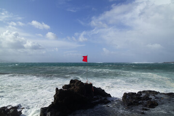 European windstorm Emilia affecting Gran Canaria, Canary Islands