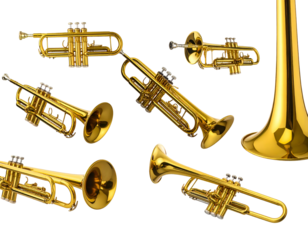 Golden musical instruments with valves