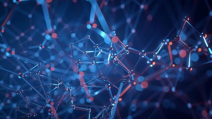 High-tech visualization of a blockchain network with glowing nodes and connections, representing digital data flow, cybersecurity, and futuristic technology in cinematic 4K quality. - Powered by Adobe