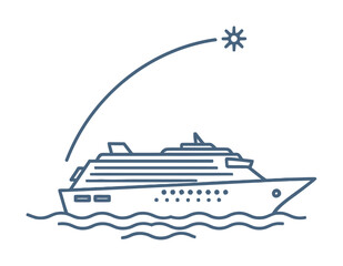 Obraz premium Cruise Ship Voyage Vector Icon Design