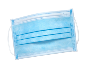 Disposable protective face covering with ear loops