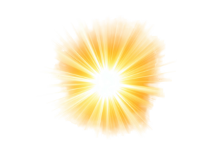 Bright glowing starburst with golden rays