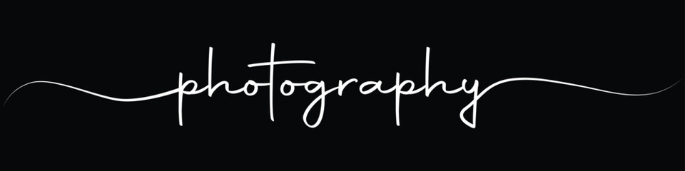 Photography Handwritten Script Typography on Black Background