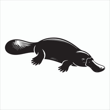 Illustration of a platypus silhouette vector design