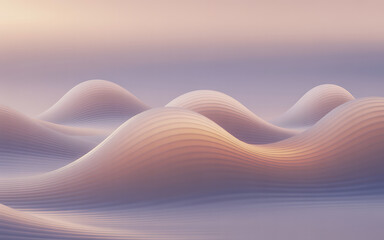 Fototapeta premium Abstract pastel landscape of wavy forms image