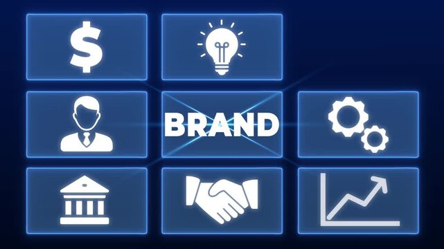 Brand development marketing strategy concept. Business, technology, internet and networking concept