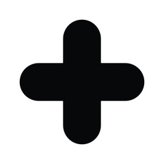 Obraz premium Black plus sign on white background