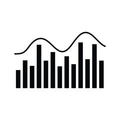 Data visualization graph with bars and line
