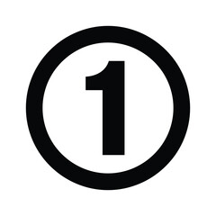 Number one inside circle