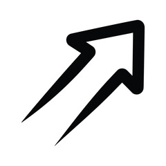 Black arrow icon pointing upward and right