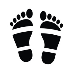 Black footprints on white background