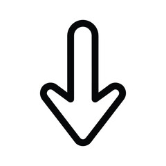 Simple black down arrow icon on white background