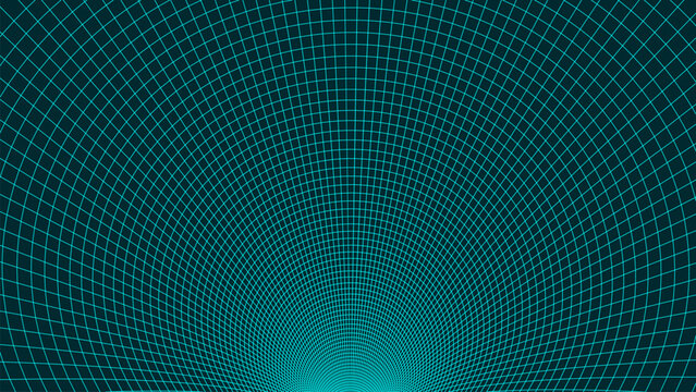 A digital funnel formed from a precise geometric grid. The lines smoothly converge toward the center, creating a sense of depth and infinite space.