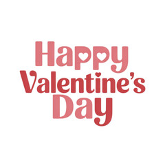 Fototapeta premium Happy valentine s day text with heart accents in shades of pink and red