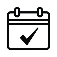 Calendar icon with checkmark indicating event confirmation © Jahidul