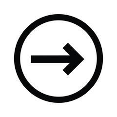 Black right arrow inside circle icon