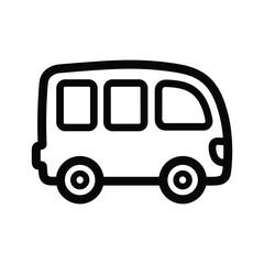 Simple black and white van illustration