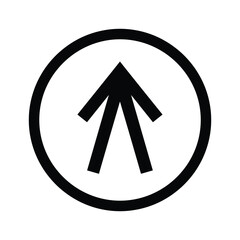 Black arrow icon pointing upwards inside a circle