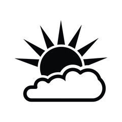 Sun behind cloud icon