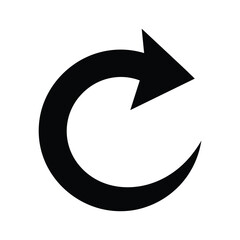 Black arrow symbolizing rotation and direction
