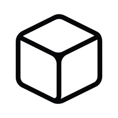 Simple 3d cube icon on white background