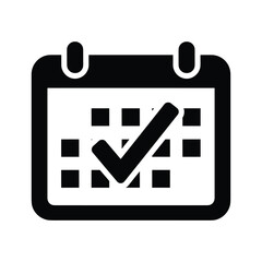 Calendar icon with checkmark indicating scheduled event