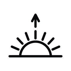 Simple sun rise icon with arrow