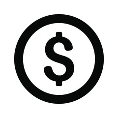 Dollar sign inside circle icon