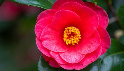 Spring Awakening Flowers - Camellia Japonica in Japanese Spring Tea Garden