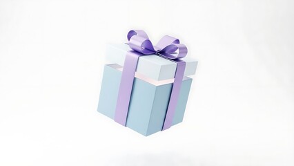 Obraz premium Purple and Blue Gift Box with Bow for Celebration