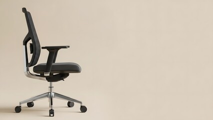 Ergonomic Office Chair: A modern, sleek ergonomic office chair, designed for comfort and productivity. The chair's streamlined design and adjustable features enhance the working experience.