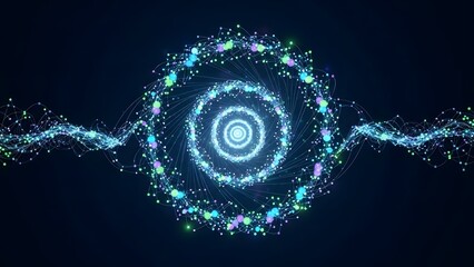 Abstract Data Flow: An intricate visualization showcases the ethereal dance of data particles.