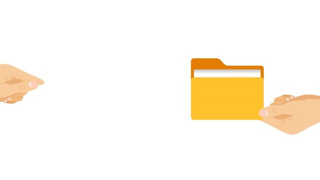 transfer file video animation give file flat concept