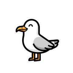 Cute Cartoon Seagull. (1)