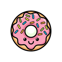 Donut Cartoon Pink.