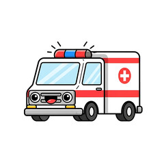 Ambulance Cartoon Icon.