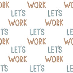 seamless pattern with cartoon hand drawing lettering, decor elements. Colorful illustration flat style for kids. hand drawing. baby design for fabric, print, wrapper, textile